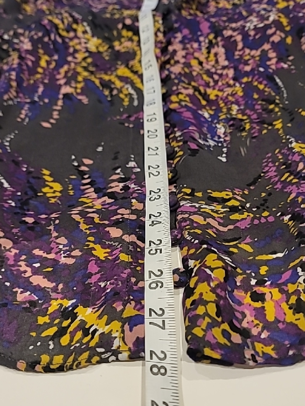 Parker Victorian Sheer Blouse Purple, Yellow and Black Abstract Print - Picture 10 of 10
